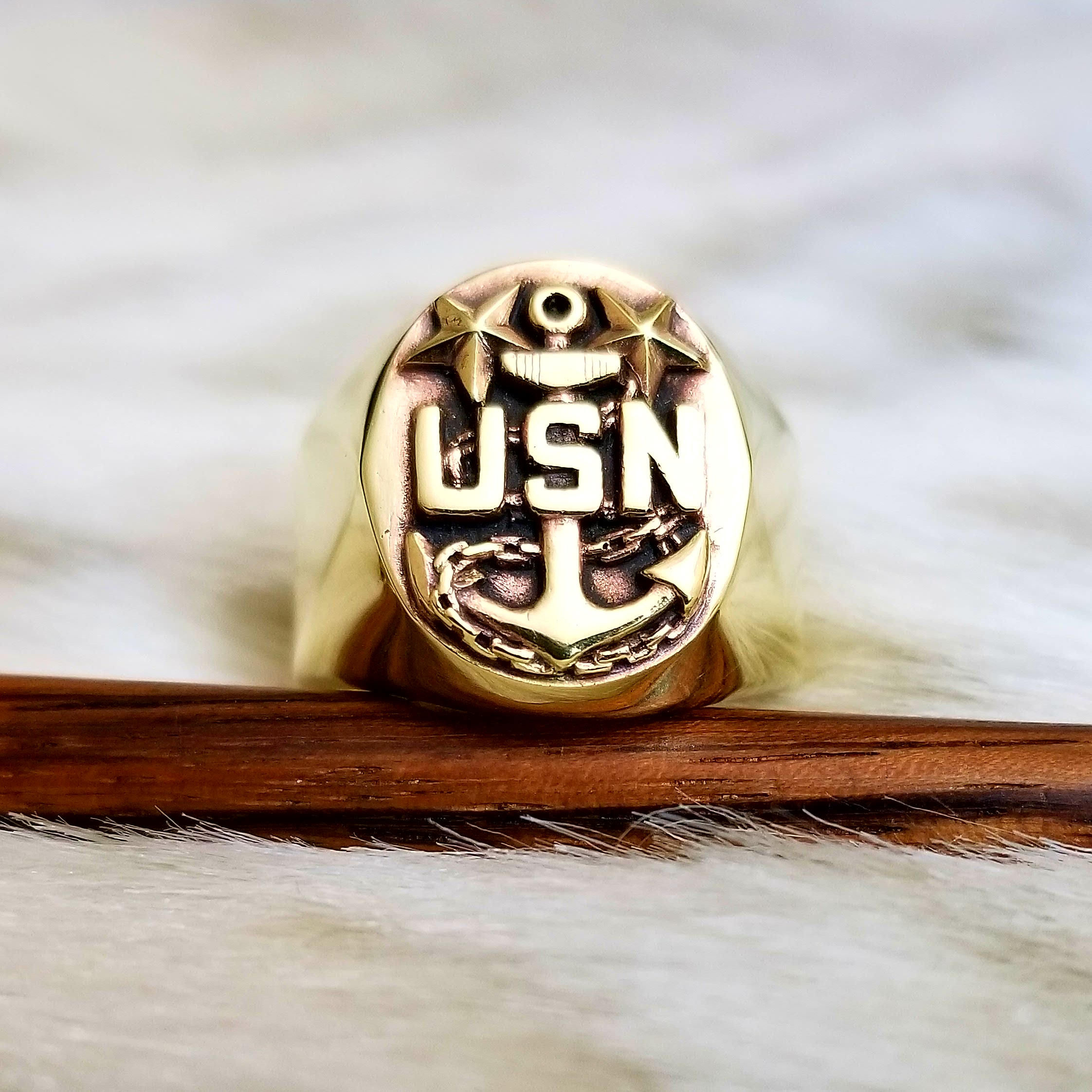US Navy Master Chief Brass or Silver Ring