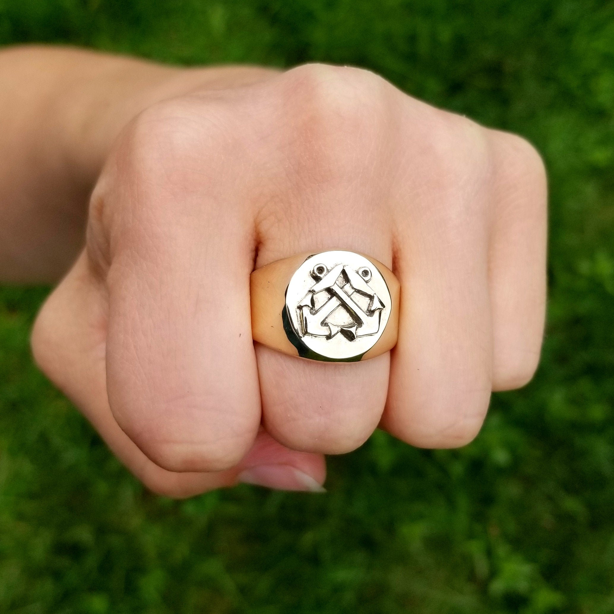 US Navy Boatswain's Mate Insignia Brass or Silver Ring