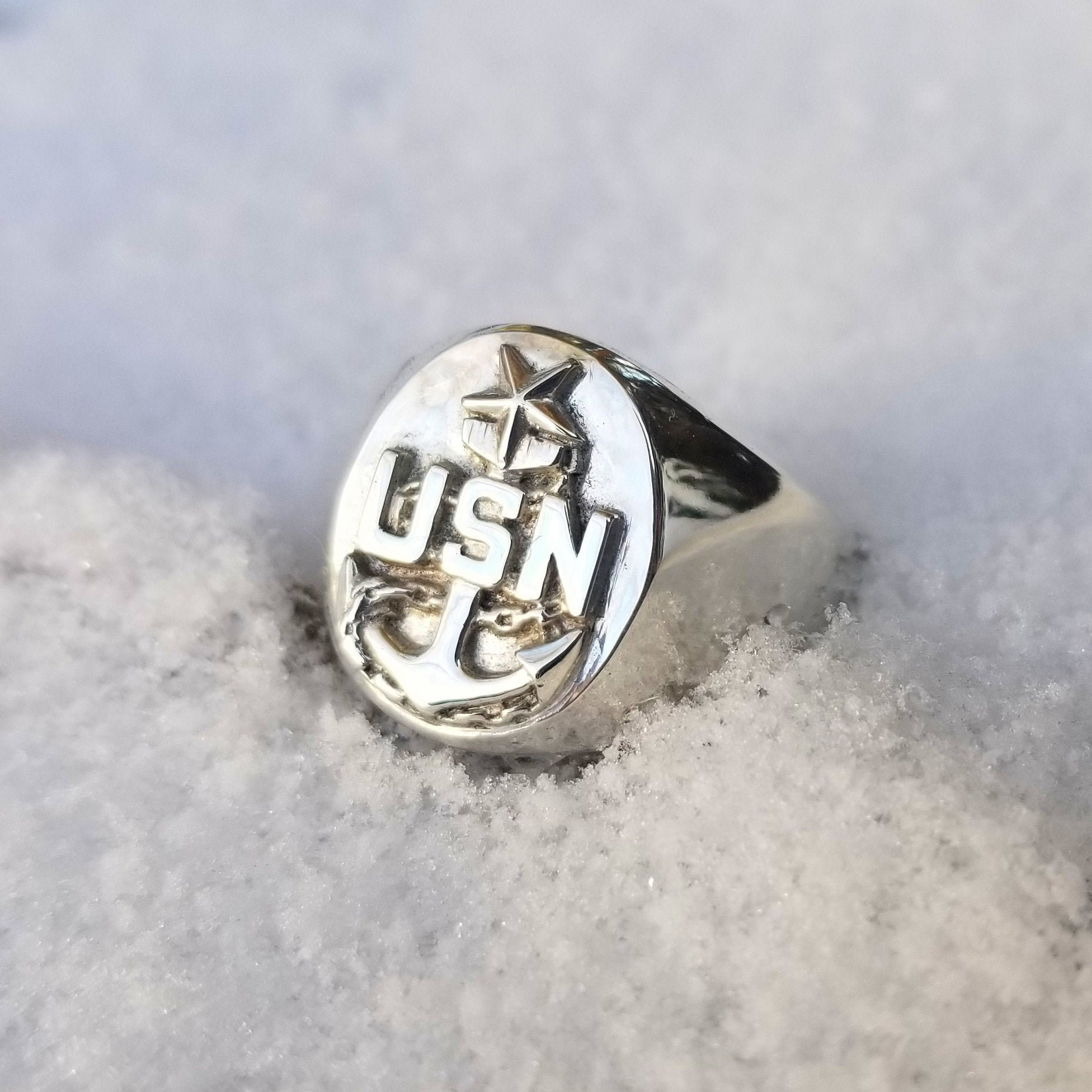 US Navy Senior Chief Brass or Silver Ring